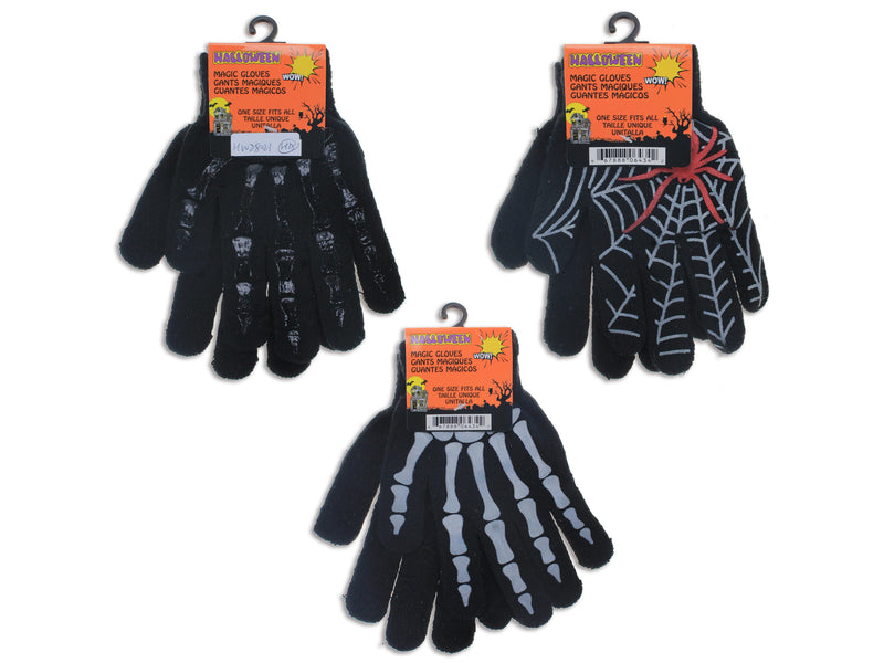 Halloween Printed Magic Gloves 1 Size