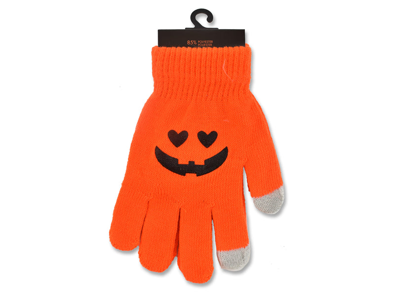 Halloween Youth Pumpkin 2 Finger Touch Screen Magic Gloves