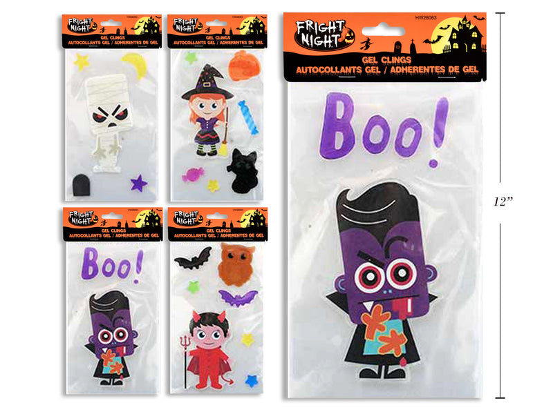 9.5in (H) x 5.5in (W) Hween Printed Cling. 4 Asst. Pbh.