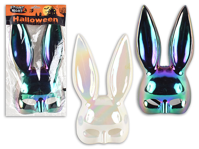 Halloween Electroplated Half Face Bunny Mask