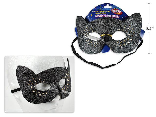 Halloween Shimmering Glitter Masquerade Cat Mask