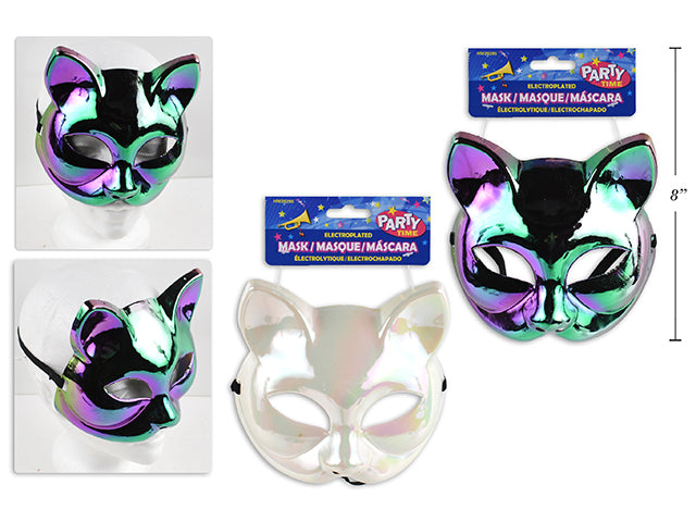 Halloween Electroplated Half Face Cat Mask