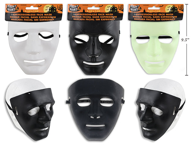 Halloween Plastic Expressionless Face Mask