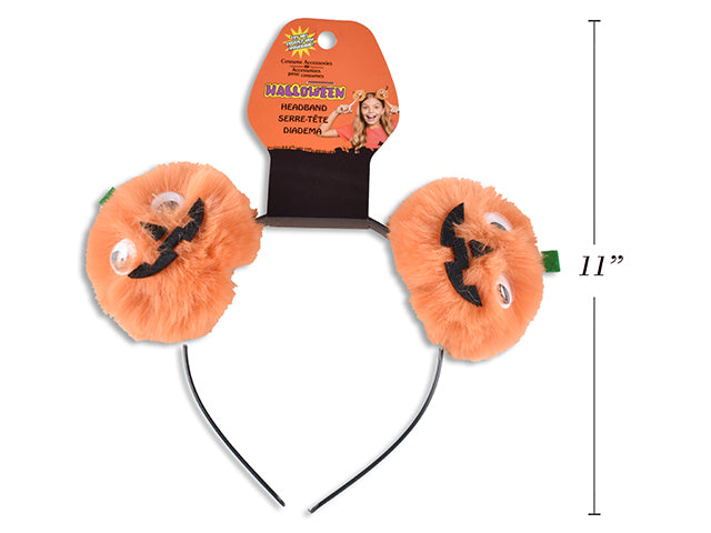 Halloween Pumpkin Pom Pom Character Headband