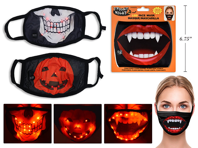Halloween LED Light Up Printed Face Mask