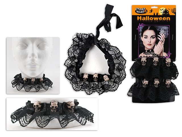 Halloween Gothic Lace Choker And Bracelet Set