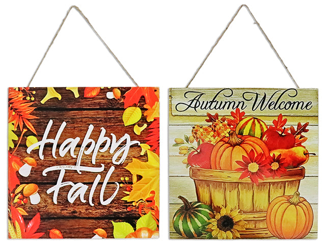 Harvest Hanging Welcome Sign With Metal Handle