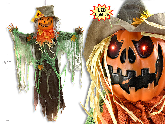 Halloween Sound Activated Shaking Scarecrow Jack O Lantern