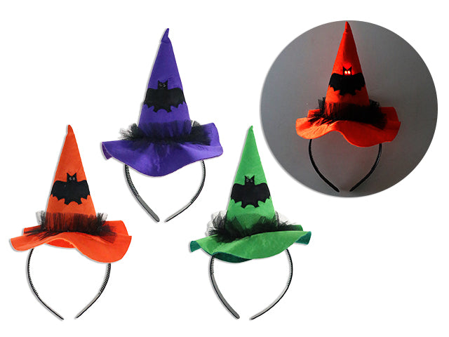LED Halloween Witch Hat Headband
