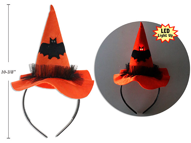 LED Halloween Witch Hat Headband