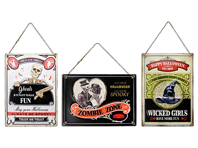 Halloween Embossed Metal Old Fashion Signs