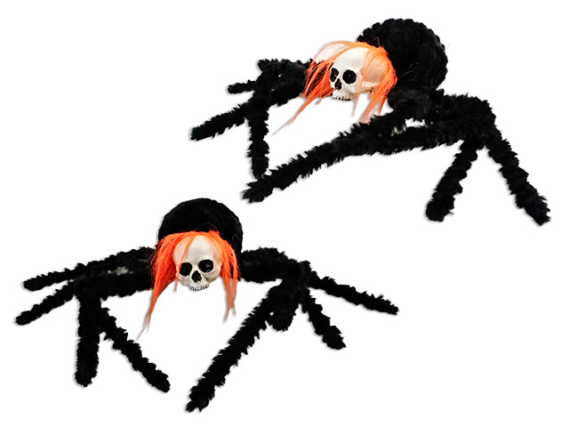 Halloween Velvet Neon Skull Spider
