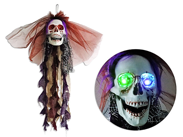 Halloween LED Hanging Skull Bride