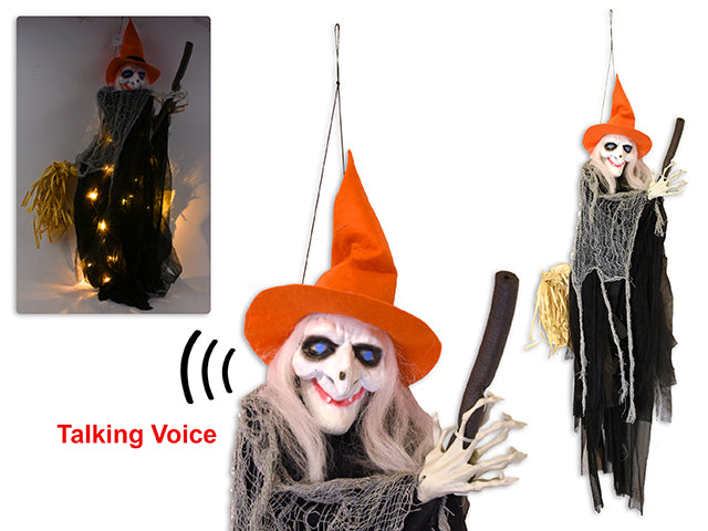 Halloween LED Hanging Witch Riding On Broom