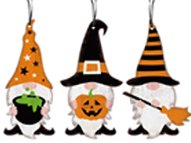 Halloween Hanging Gnome With Witch Hat Plaque