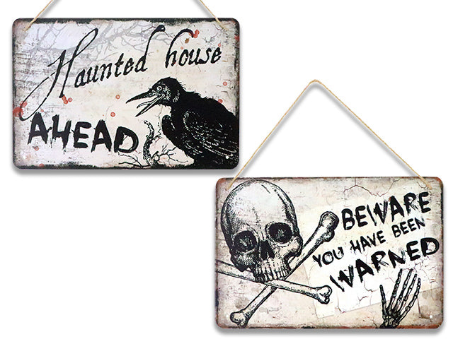 Halloween Vintage Hanging Metal Plaque