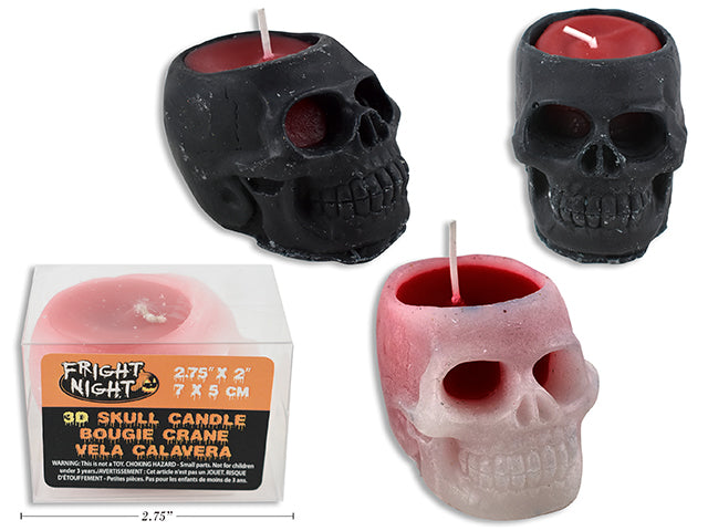 Halloween 3D Skull Candle