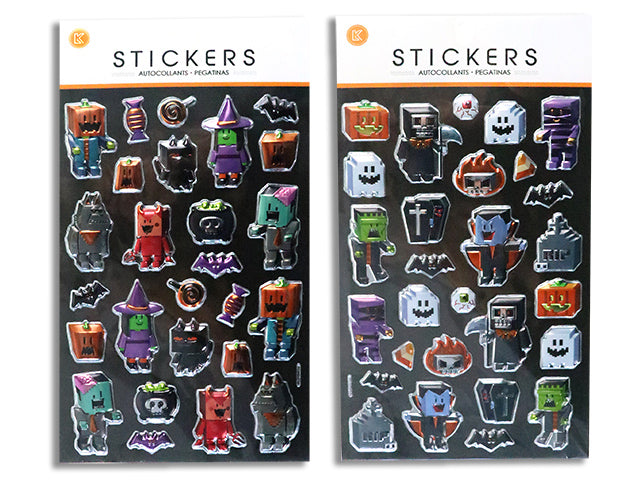 Halloween Block Characters Stickers