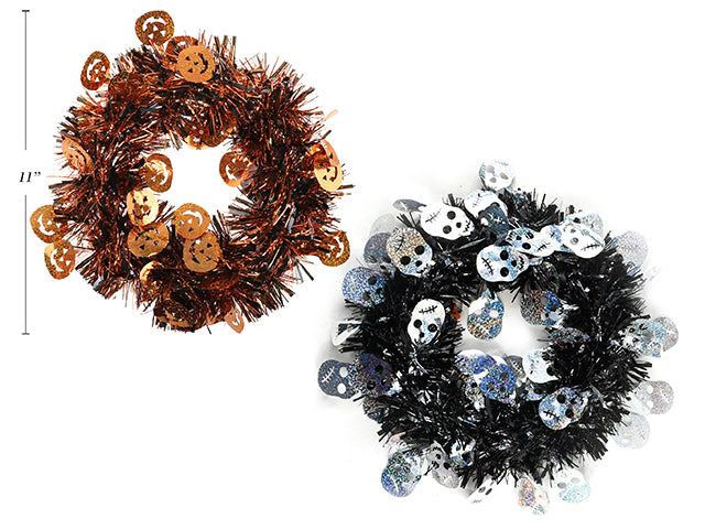 Halloween 2 Tone Die Cut Tinsel Wreath