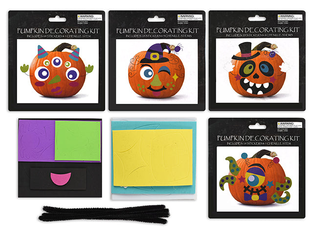 Halloween Foam Pumpkin Decoration Stickers And Chenille Stems Craft Kit