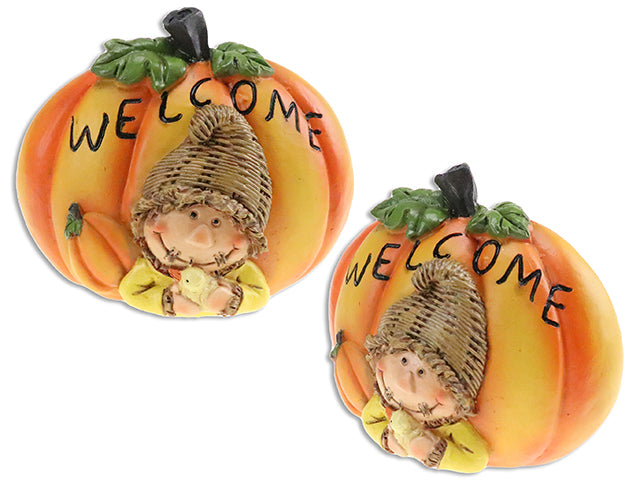 Harvest Polyresin Scarecrow Pumpkin Tabletop Decoration