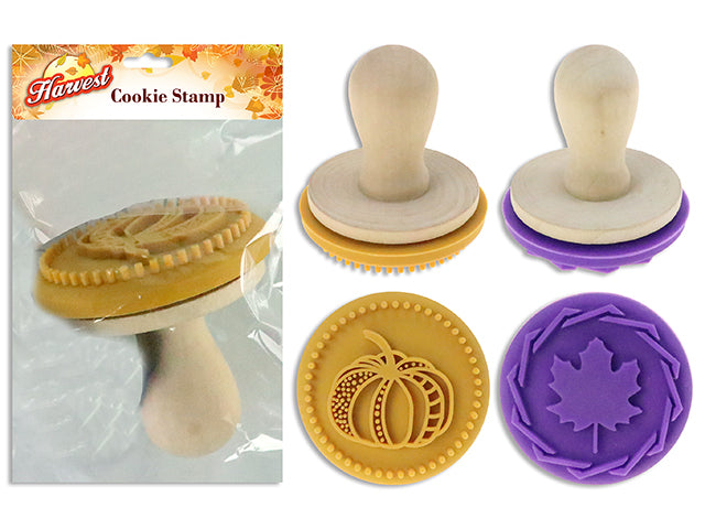 Harvest Cookie Stamp With Wooden Handle