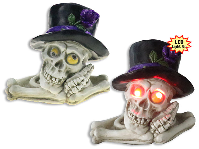 Halloween Battery Operated Polyresin Skeleton Tabletop Decor With Light Up Eyes