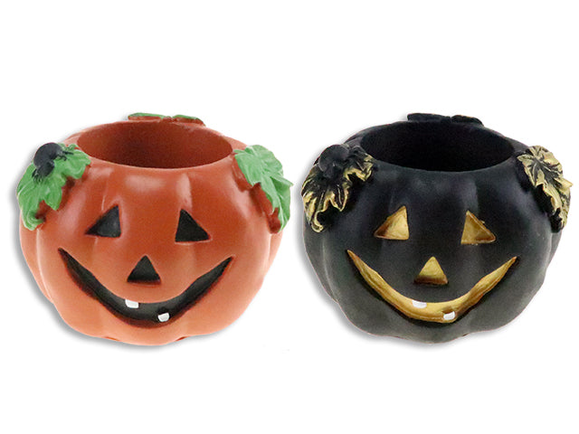 Halloween Cement Jack O Lantern Candle Holder