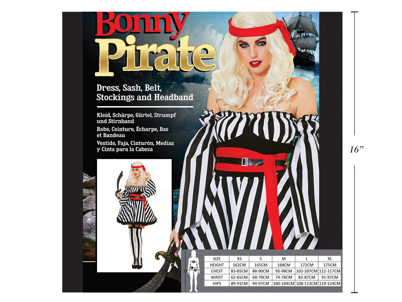 Bonny Pirate Ladies Costume Medium