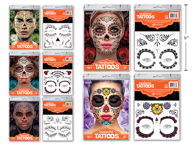 Day Of The Dead Costume Face Tattoo