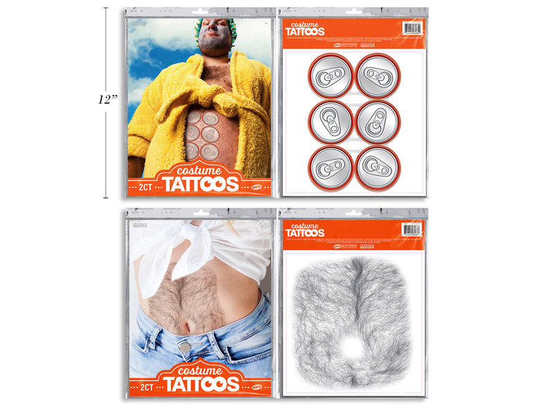 Halloween Jumbo Funny Tattoos 2 Pack