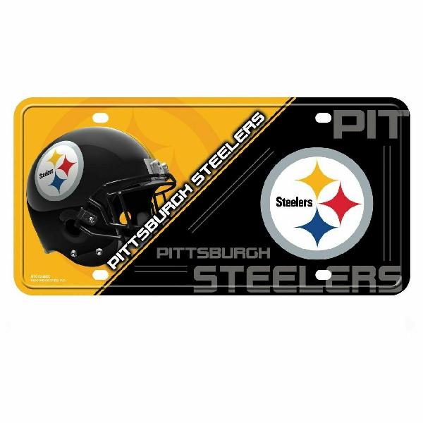 Pittsburgh Steelers Split Design Metal License Plate