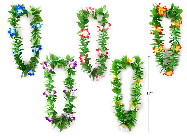 Tropical Leaf Hawaiian Leis With Hibiscus Flower