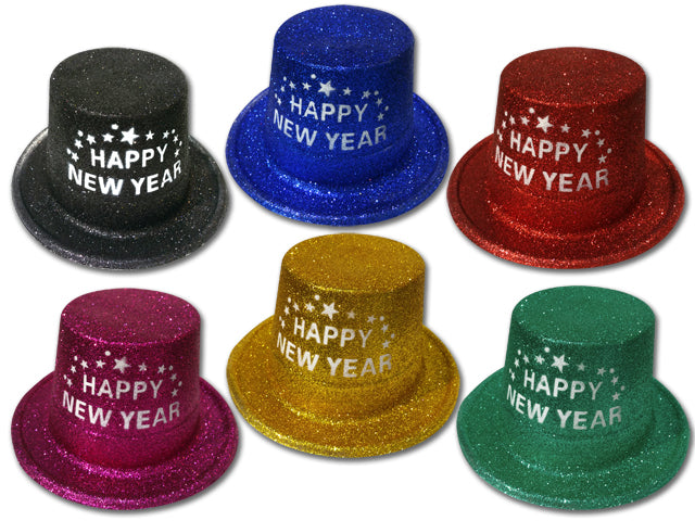 Glitter Happy New Year Top Hat