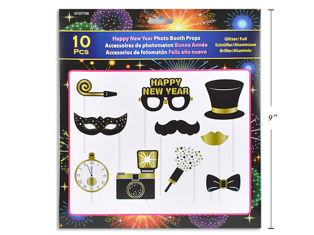 New Year Glitter Foil Photo Booth Props