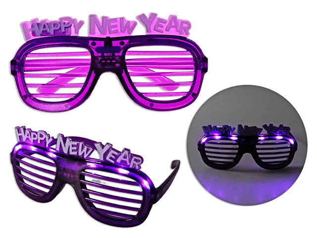 Happy New Year Led Light Up Shutter Shade Glasses