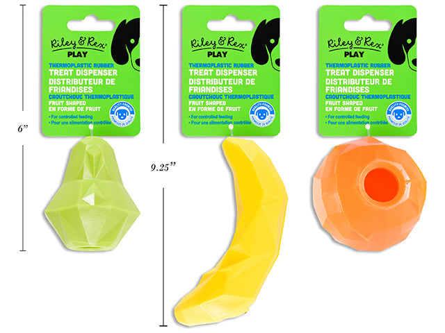 TPR Treat Dispenser Fruit. 3 Asst.Styles. h/c.