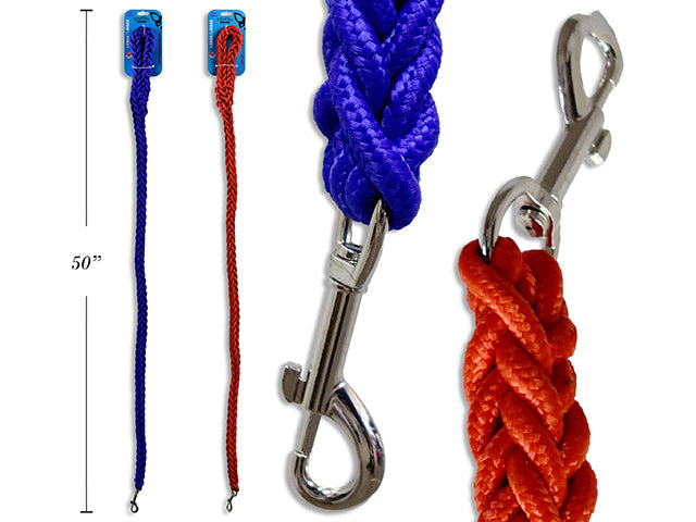 4ft Heavy Duty Braided Dog Leash. 2 Asst.Colours: Red / Blue. T.o.c.