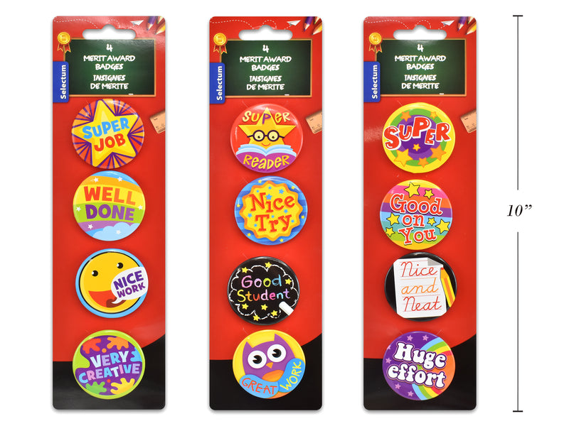 Teachers Merit Award Badges 4 Pack