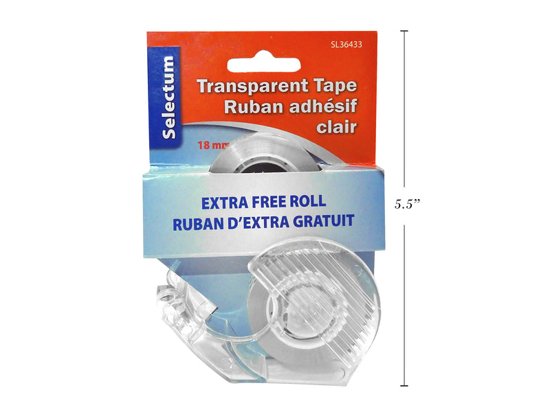 Transparent Tape With Extra Refill Roll