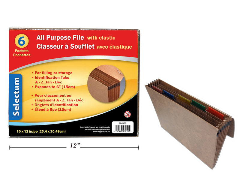 All Purpose File With 6 Pockets
