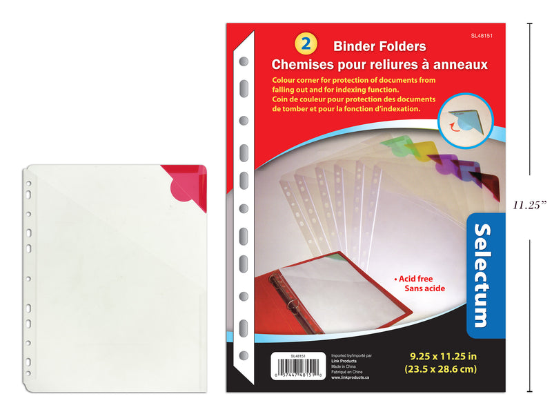 Binder Folder With Color Corners 2 Pack