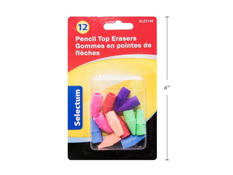 Pencil Tops Erasers 12 Pack