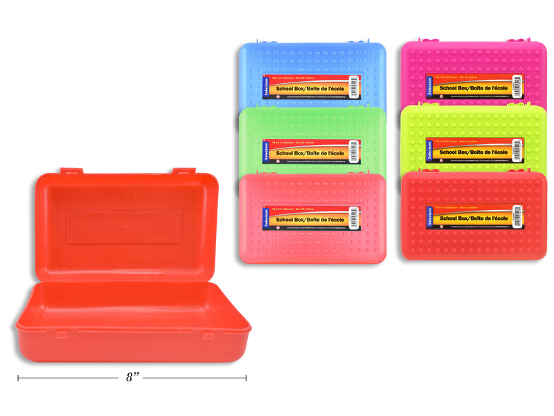 Plastic School Box Assorted Colors