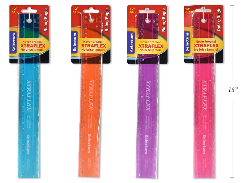 Clear Flexible Ruler Assorted Colors
