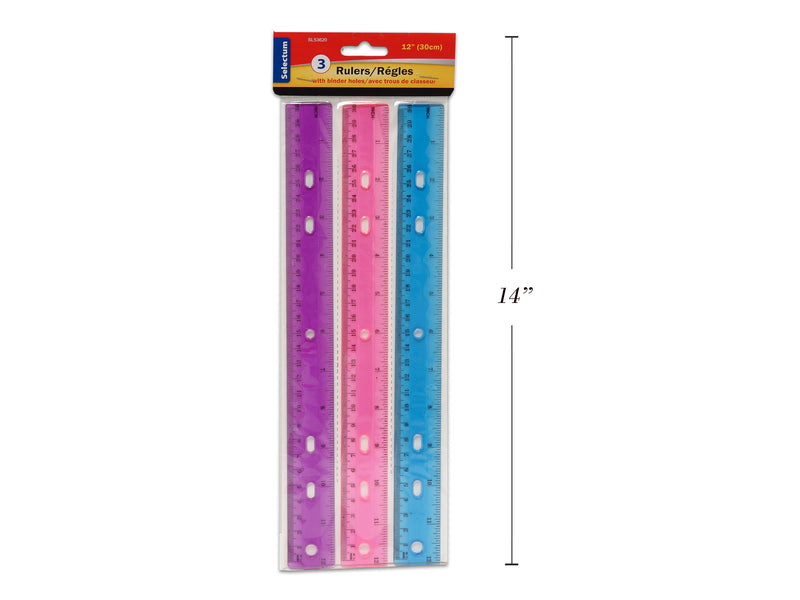Plastic Rulers With Binder Holes