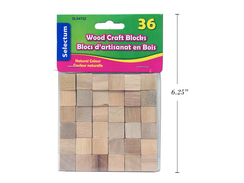 Wood Craft Blocks Natural 36 Pack