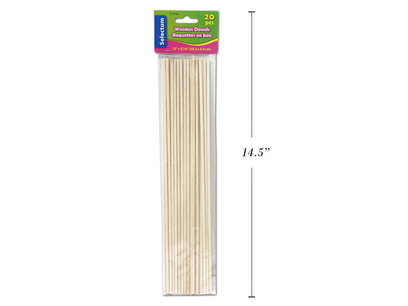 Wooden Dowels 20 Pack