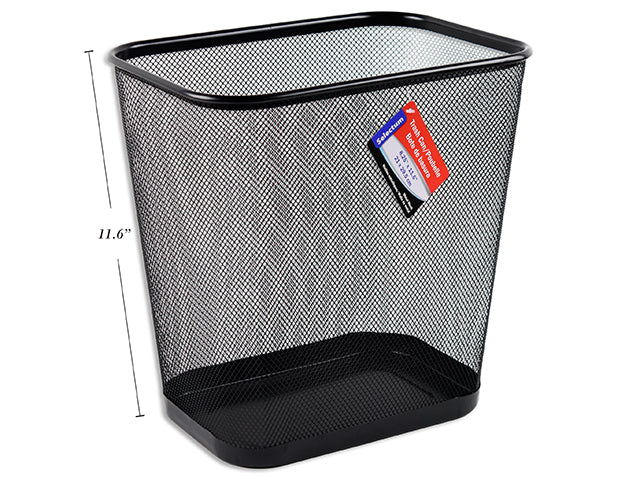 SQUARE MESH THRASH CAN H;29.5CM X 21CM (11.8X8.26" BLACK COLOR ONLY