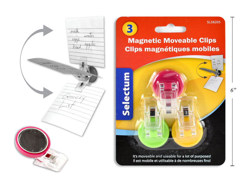 Magnetic Moveable Clips 3 Pack